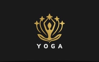 Meditation Yoga Star Logo Template