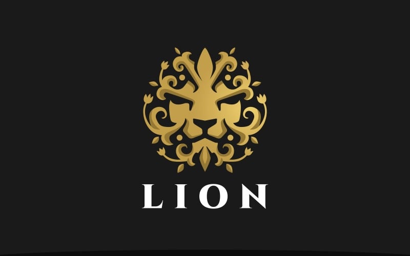 Royal Lion Head Crest Logo Logo Template