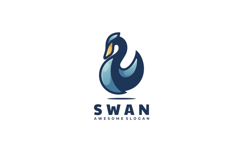 Swan Simple Mascot Logo Style Logo Template