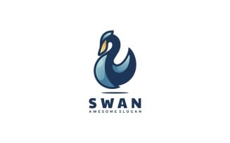 Swan Simple Mascot Logo Style