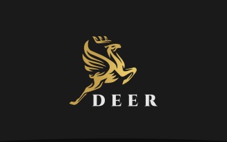 Winged Deer Logo Template