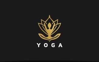 Yoga Lotus Meditation Logo Template