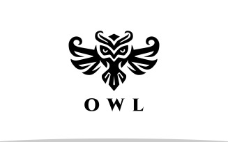 Flying Owl Swirl Logo Template