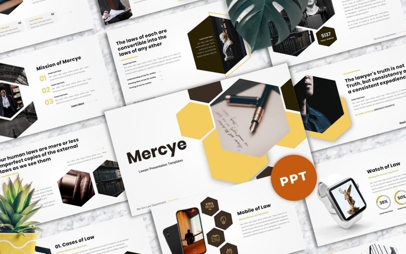 Mercye - Lawyer Powerpoint PowerPoint Template