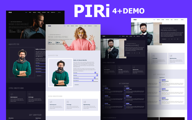 PIRI - Personal Portfolio HTML5 Template Landing Page Template