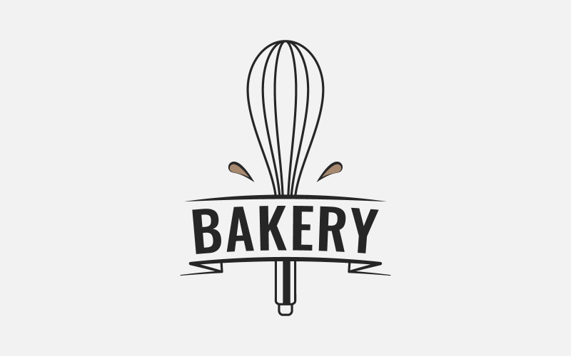 Bakery Logo With Whisk For Baking Logo Template
