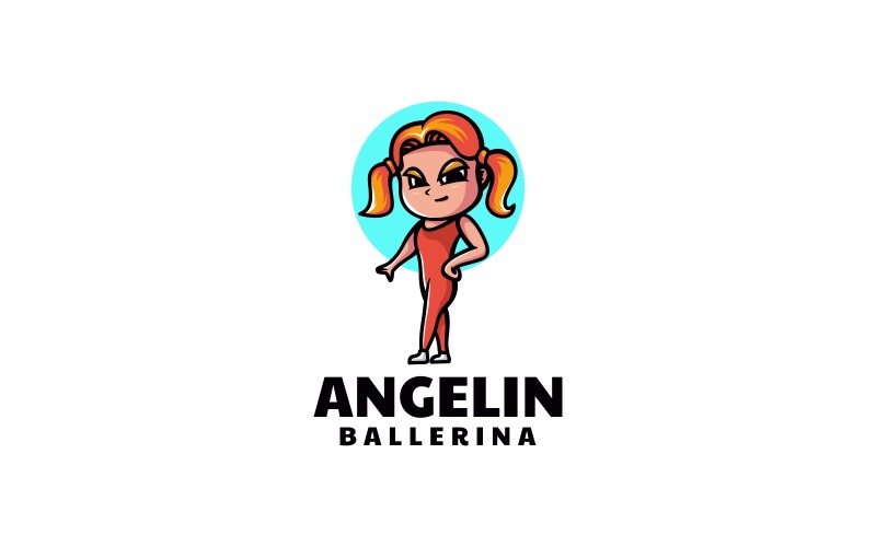 Ballerina Mascot Cartoon Logo Logo Template