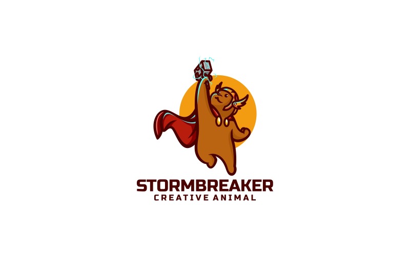 Bear Stormbreaker Cartoon Logo Logo Template