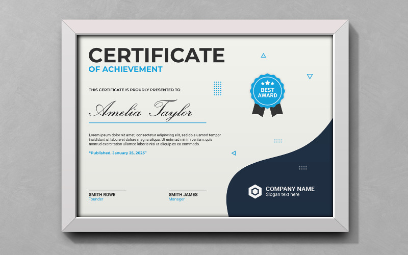 Classic Certificate Of Achievement Templates Corporate Identity