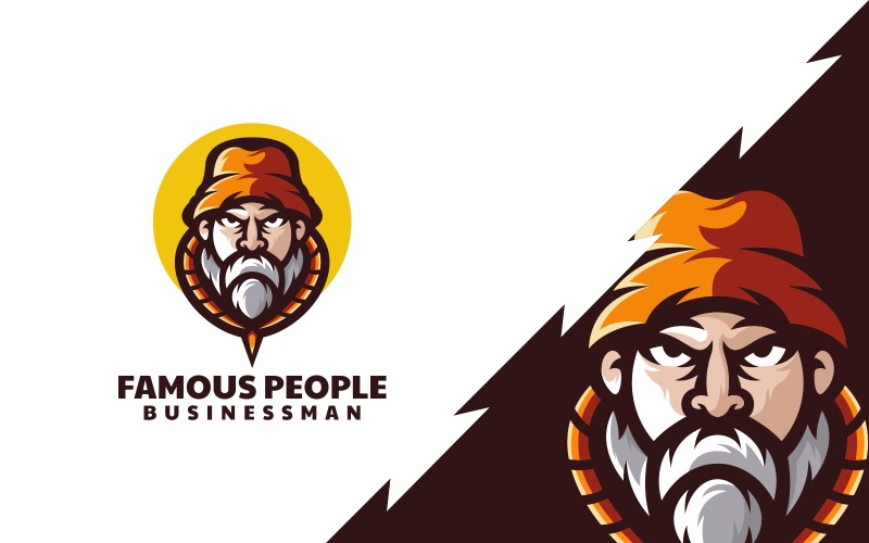 Famous People Simple Mascot Logo Logo Template