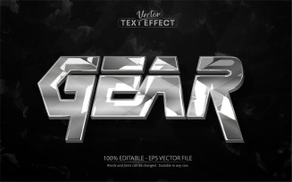 Gear - Editable Text Effect, Metallic And Silver Text Style, Graphics Illustration