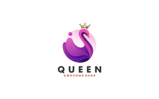 Queen Swan Gradient Logo Style