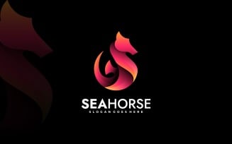 Sea horse Gradient Logo Design