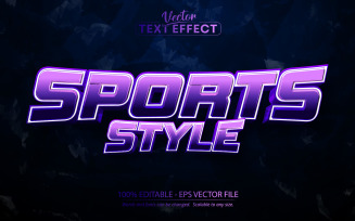 Sports Style - Editable Text Effect, Purple Sport Text Style, Graphics Illustration