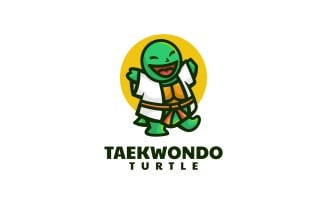 Taekwondo Turtle Cartoon Logo