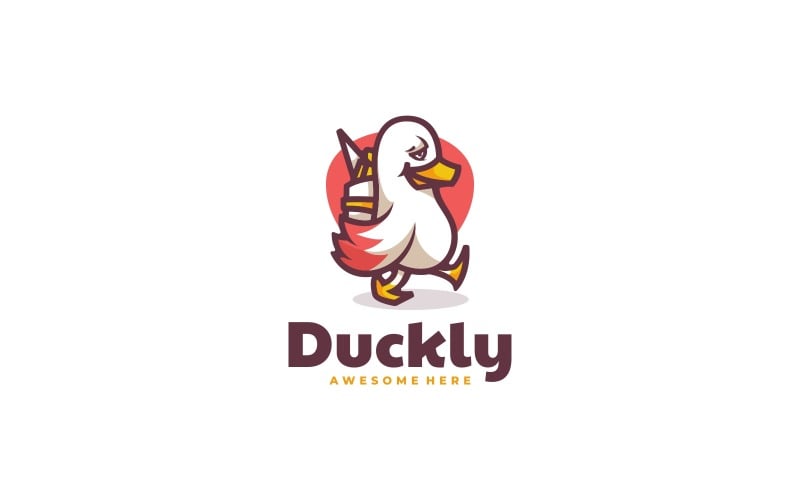 Vector Duck Simple Mascot Logo Logo Template