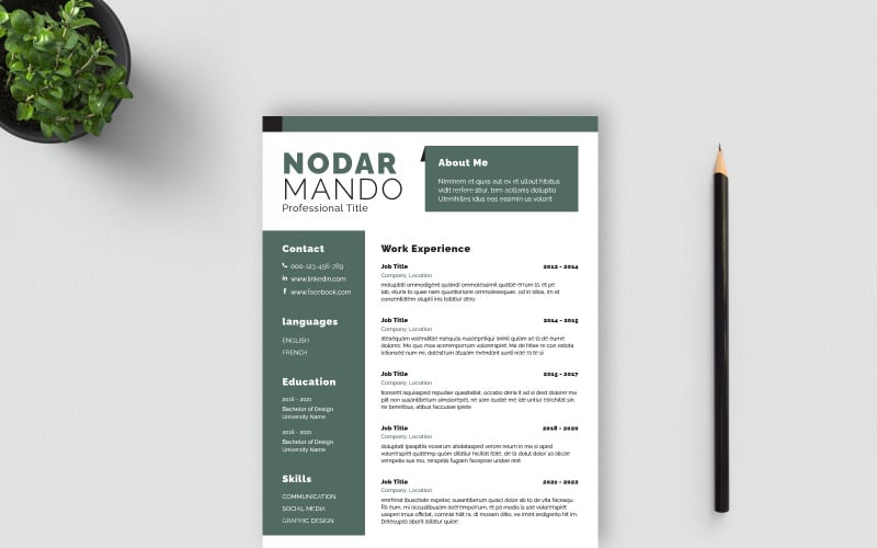 Clean Resume Design (Letter Size) Resume Template