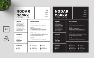 Professional Resume Template Adobe InDesign & Affinity Publisher