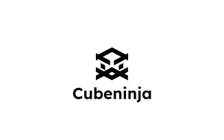 Cube Ninja Flat Logo design template