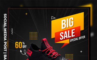 Exclusive Sport Shoes Banner Social Media Post Design Template Psd