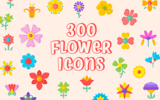 300+ Flat Flower Color Icons