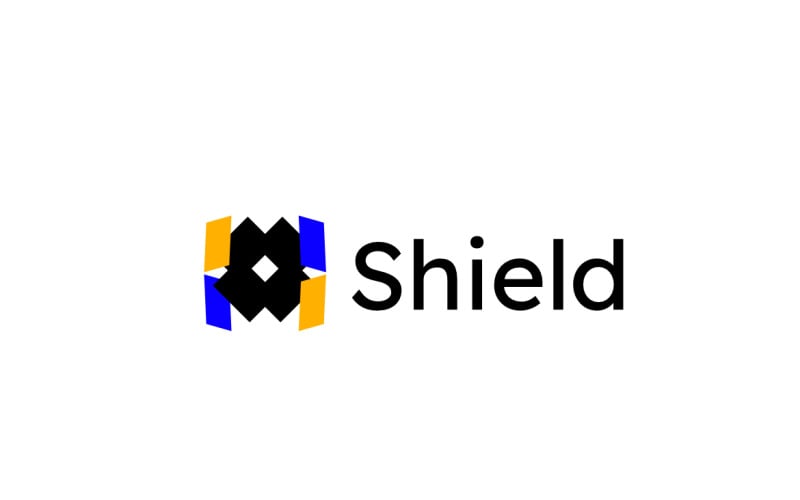 Flat Shield Tech Techno Logo Logo Template