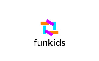 Fun Kids Flat Blocks Shape Logo