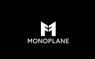 Monogram MF Plane Negative Logo