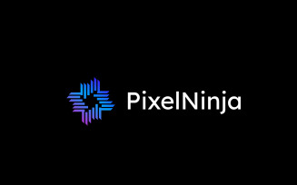 Pixel Ninja Techno Logo Design
