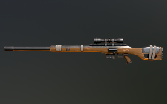 SVD Stylized Sniper Gun low Poly Game Ready