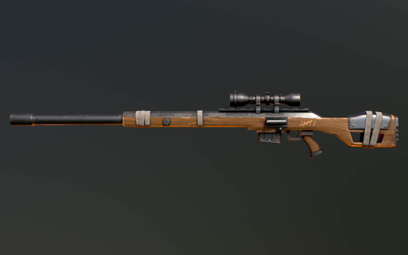 SVD Stylized Sniper Gun low Poly Game Ready Model