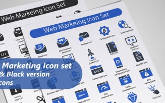 Web Marketing Glyph Icon Set Template