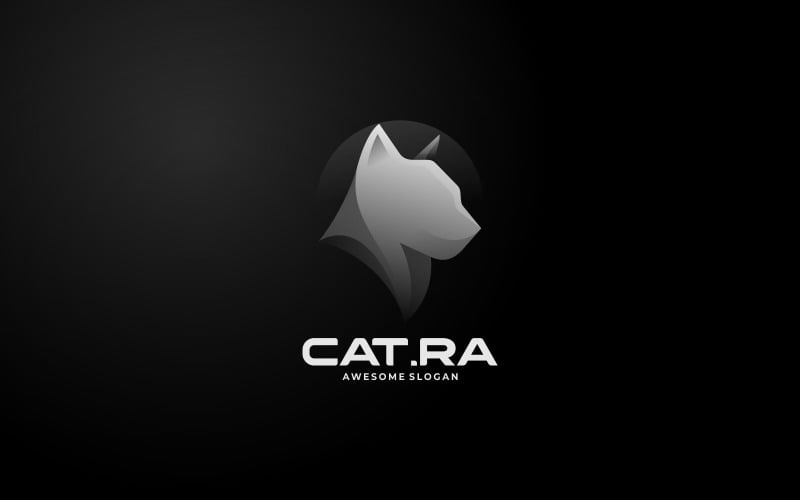 Cat Head Gradient Logo Style Logo Template