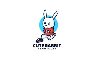 Cute Rabbit Cartoon Logo Style