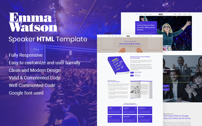 Emma - Watson Motivational Speaker Personal Portfolio Template Website Template