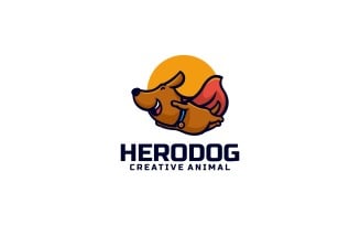Hero Dog Cartoon Logo Style