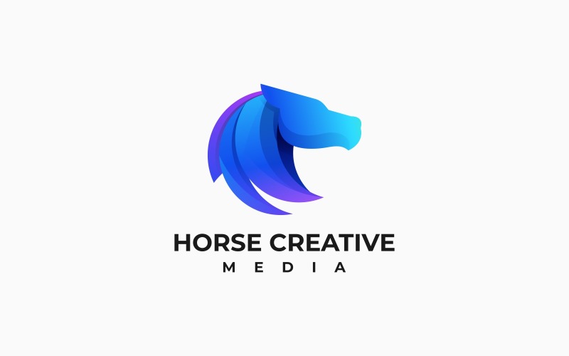 Horse Creative Gradient Logo Logo Template