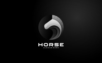 Horse Head Gradient Logo Template