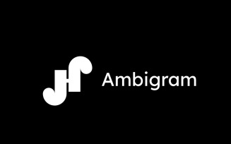 Monogram Ambigram JHR Logo Graphic