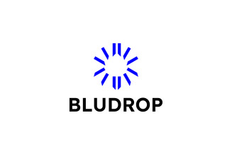 Negative Blue Drop Logo Graphic
