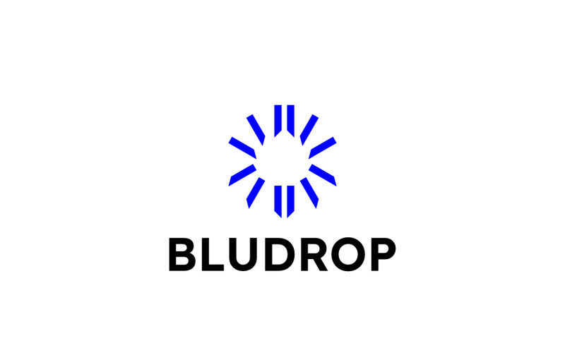 Negative Blue Drop Logo Graphic Logo Template