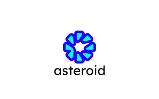 Negative Space Asteroid Logo