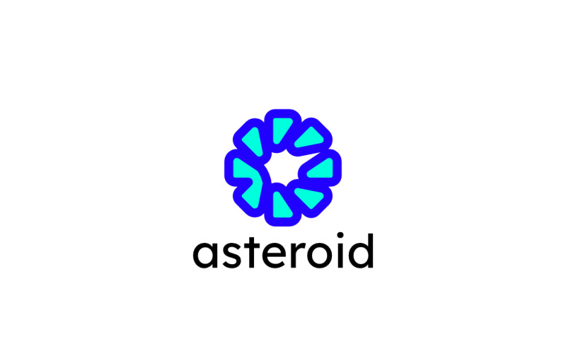 Negative Space Asteroid Logo Logo Template