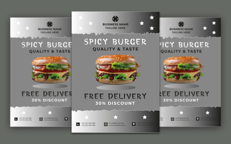 Spicy Burger Flyer Template Corporate Identity