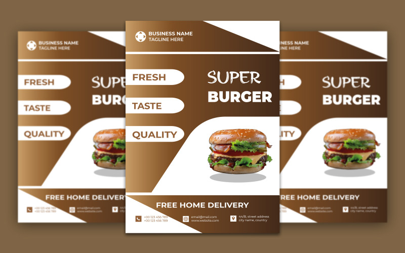 Super Burger Flyer Template Corporate Identity