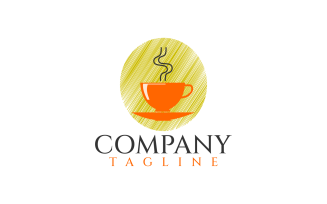 Tea Cup Logo Template For Café & Restaurants With Elegant Creative Design
