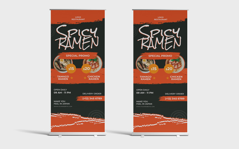 Food Roll Up Banner Template Corporate Identity