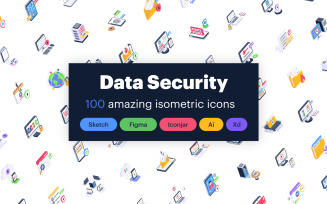 100 Isometric Data Security Icons