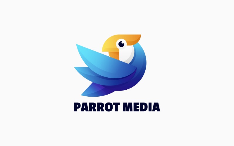 Parrot Media Gradient Logo Logo Template