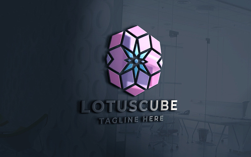 Professional Lotus Cube Logo Logo Template